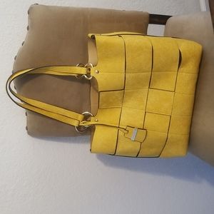 Roberta Prani Yellow Leather Tote Bag Purse